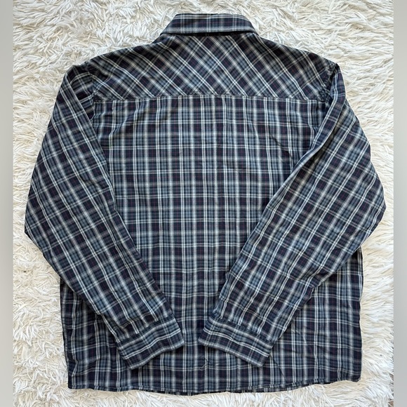 Mountain Hardwear Men’s Plaid Long Sleeve Button Up Shirt Size XXL Blue and Red - Picture 2 of 5